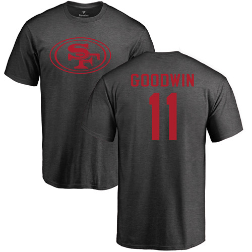 Men San Francisco 49ers Ash Marquise Goodwin One Color #11 NFL T Shirt